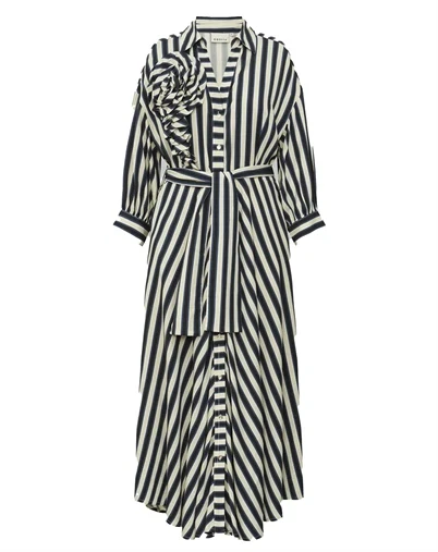 Gossia - PiperGO Kjole - Navy Creme Stripes 